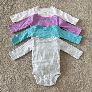 Carter's Purple, Teal, Gray, and White Bodysuit Set 3 Mos.